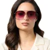 CYNTHIA - GOLD W BORDEAUX TEMPLE TIPS + WINE GRADIENT + POLARIZED SUNGLASSES sold by Diff Eyewear