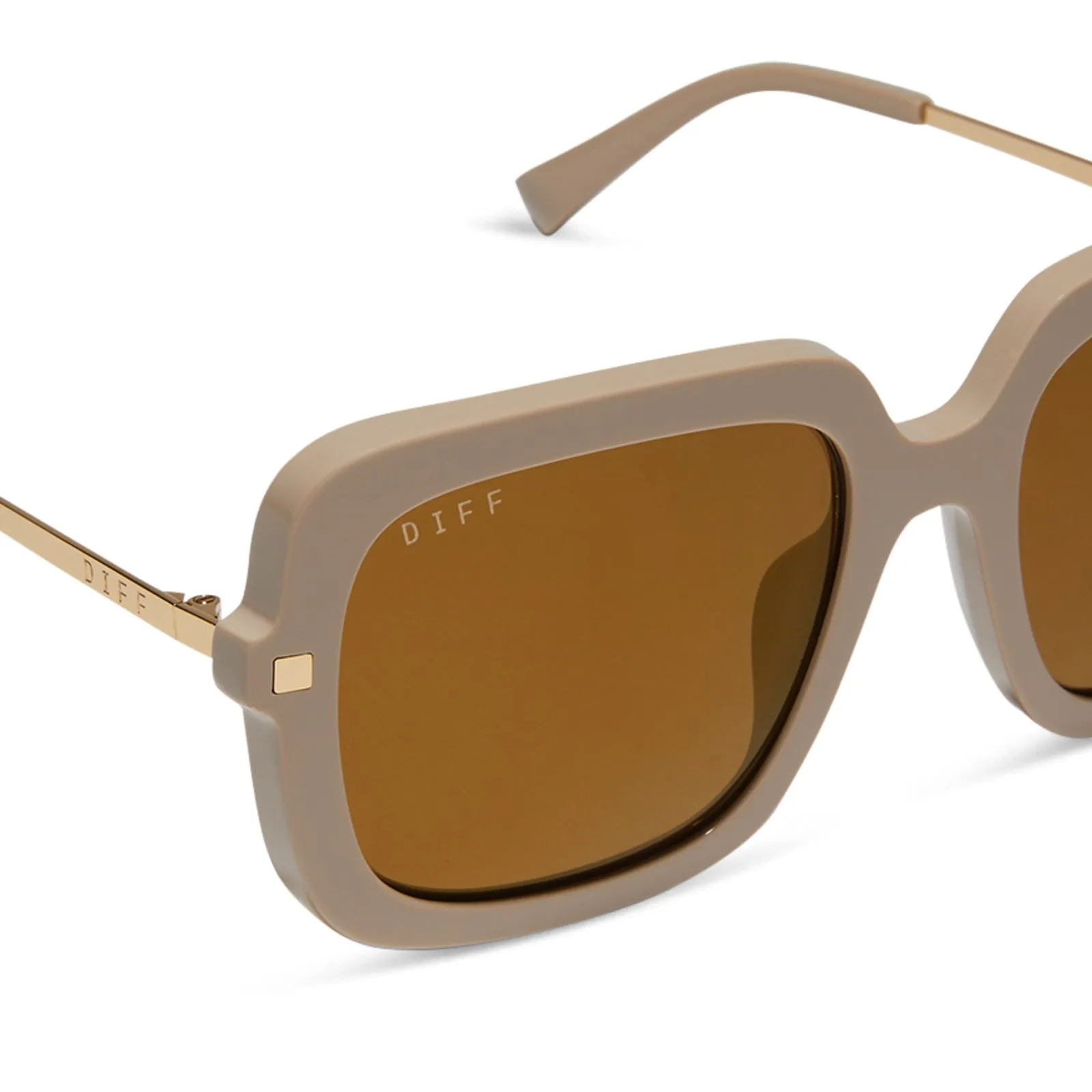 SANDRA - ALMOND + BROWN GOLD FLASH SUNGLASSES sold by Diff Eyewear product image thumbnail 4