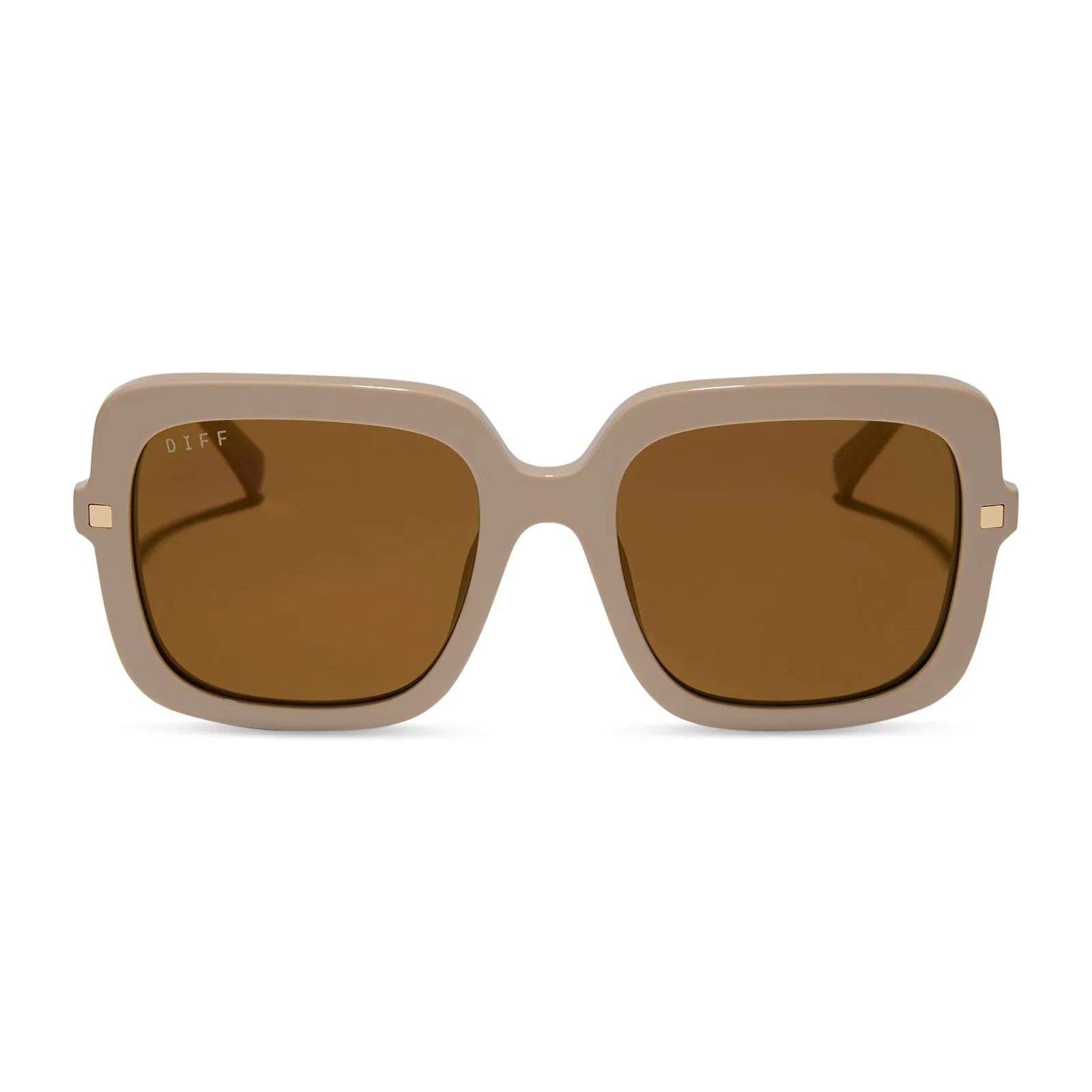 SANDRA - ALMOND + BROWN GOLD FLASH SUNGLASSES sold by Diff Eyewear