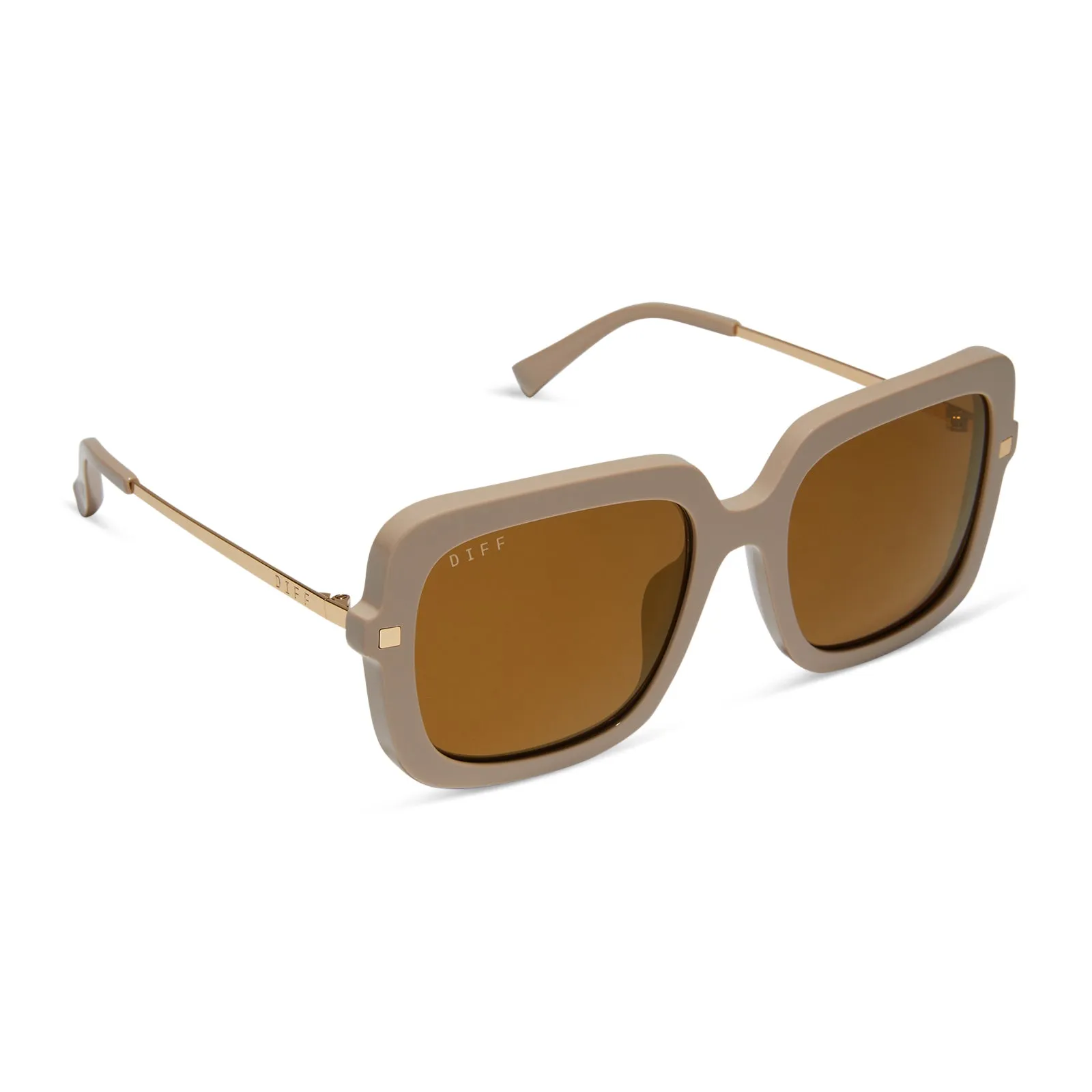 SANDRA - ALMOND + BROWN GOLD FLASH SUNGLASSES sold by Diff Eyewear product image thumbnail 2