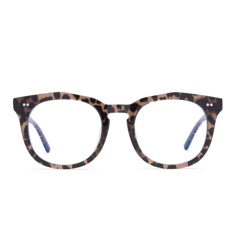 WESTON - DARK CHEETAH + CLEAR GLASSES sold by Diff Eyewear