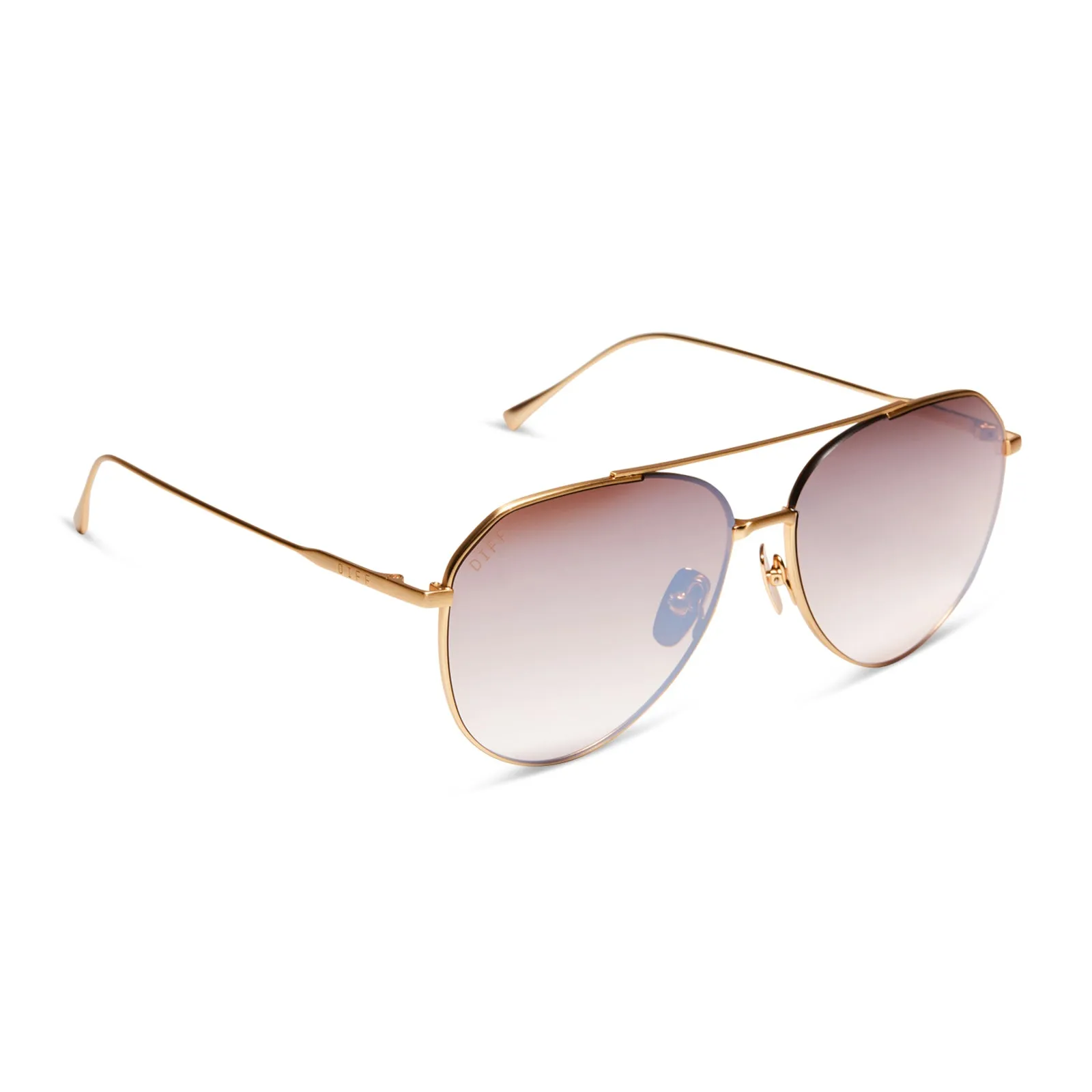 DASH - BRUSHED GOLD + TAUPE ROSE MIRROR SUNGLASSES sold by Diff Eyewear product image thumbnail 2