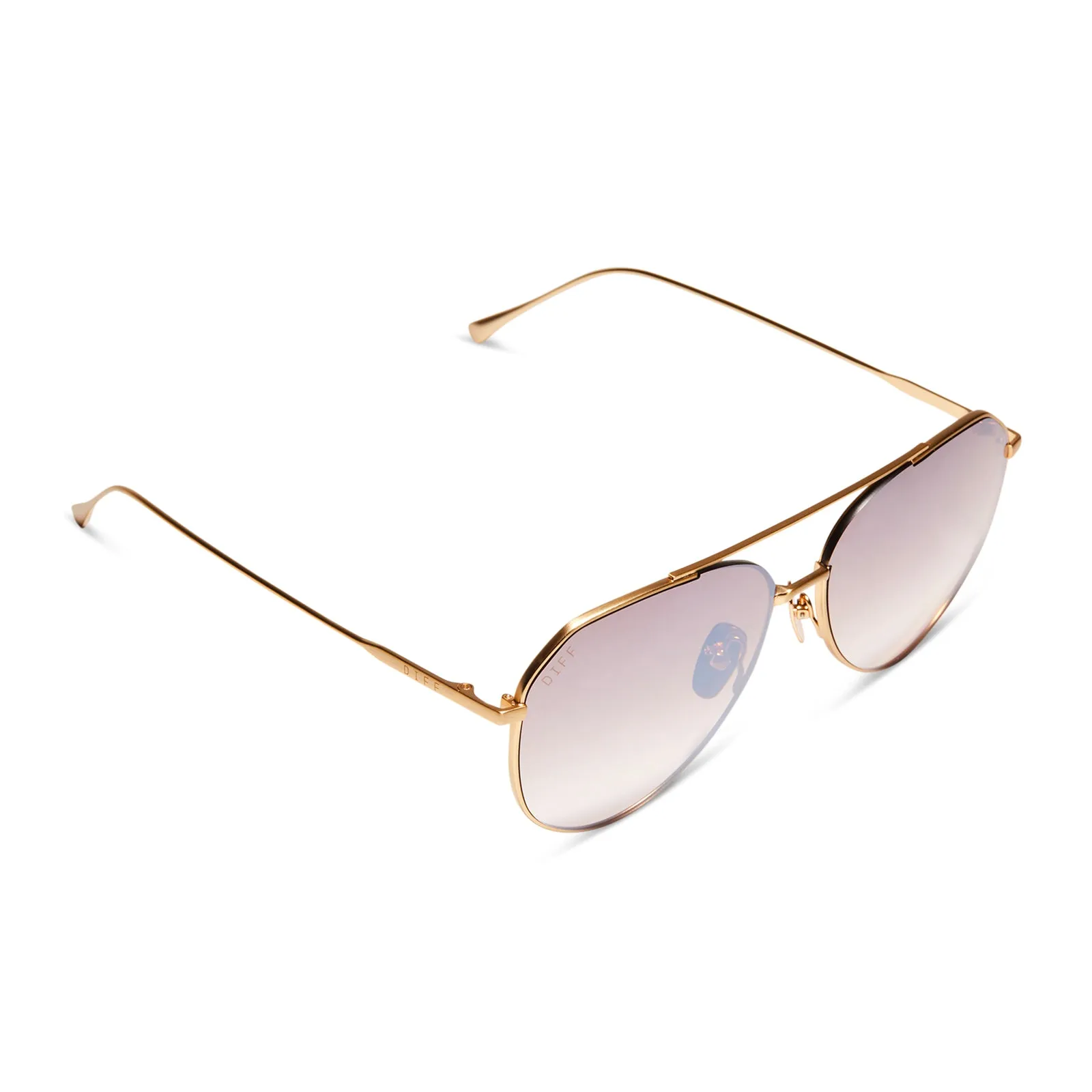 DASH - BRUSHED GOLD + TAUPE ROSE MIRROR SUNGLASSES sold by Diff Eyewear product image thumbnail 4