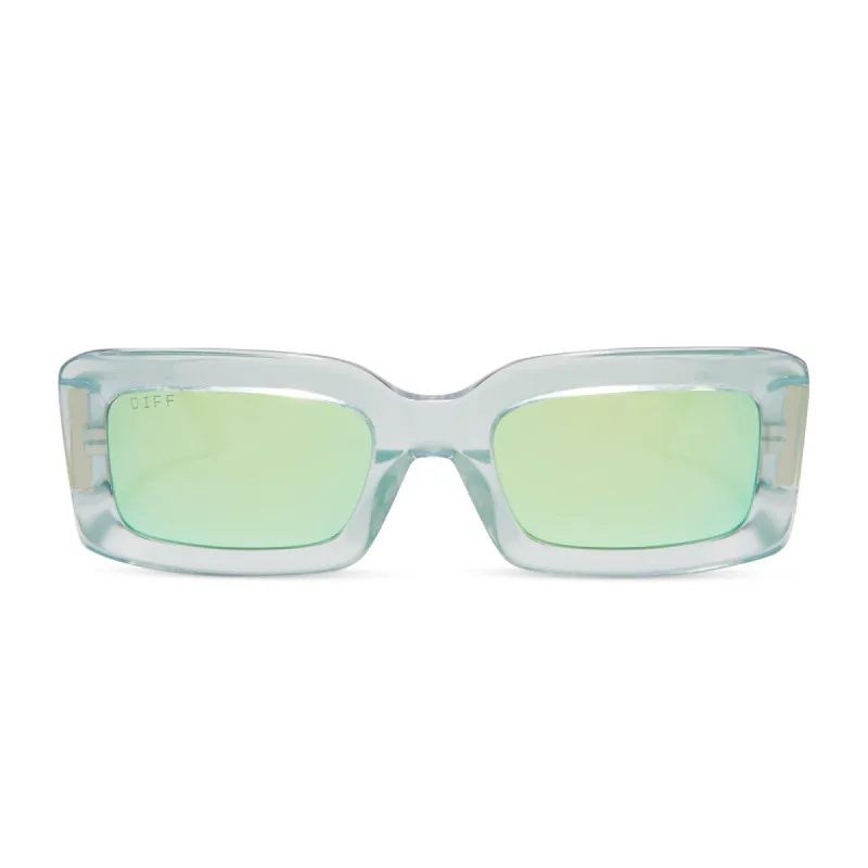 INDY - OPALESCENT TURQUOISE + TURQUOISE ICE MIRROR SUNGLASSES sold by Diff Eyewear