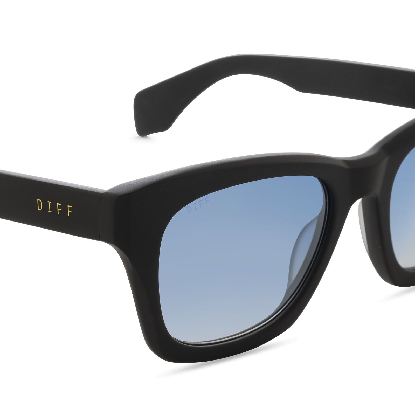 DEAN - MATTE BLACK + AEGEAN BLUE GRADIENT FLASH POLARIZED SUNGLASSES sold by Diff Eyewear product image thumbnail 3