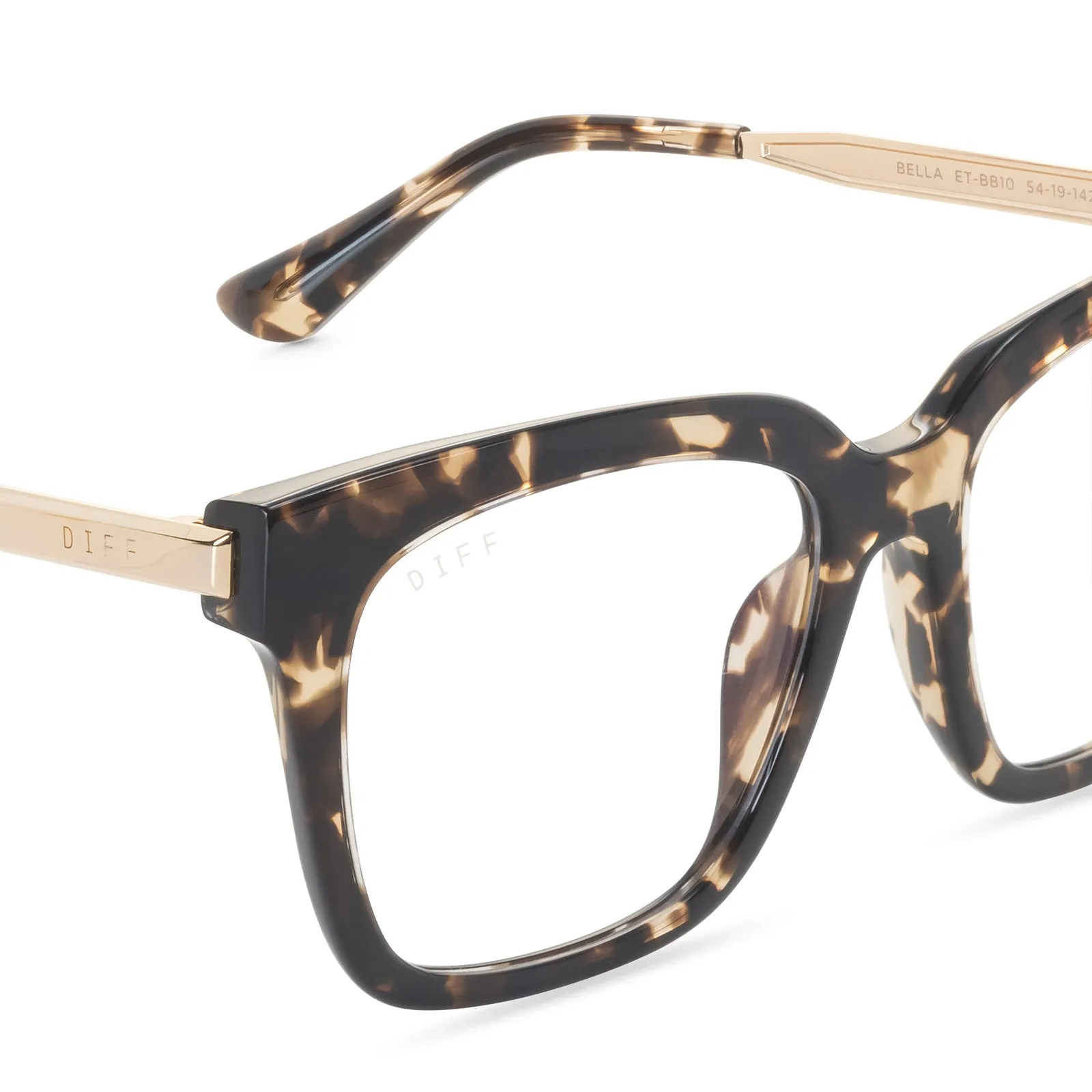 BELLA - ESPRESSO TORTOISE + BLUE LIGHT TECHNOLOGY GLASSES sold by Diff Eyewear product image thumbnail 3