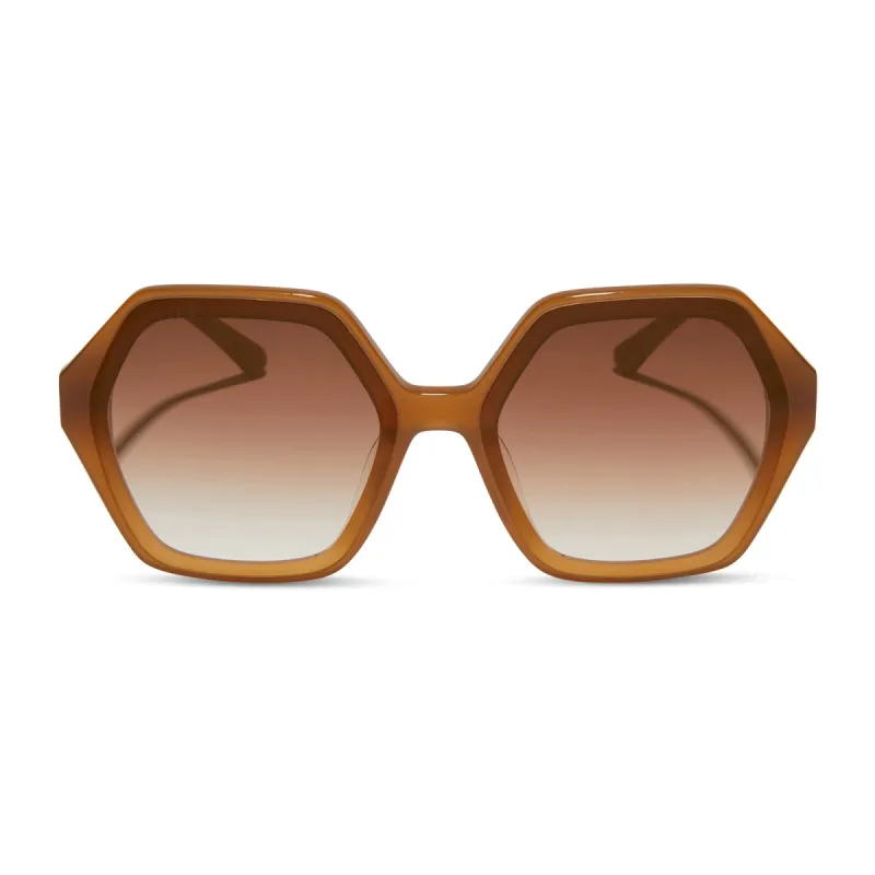 GIGI - SALTED CARAMEL + GOLD FLASH SUNGLASSES sold by Diff Eyewear