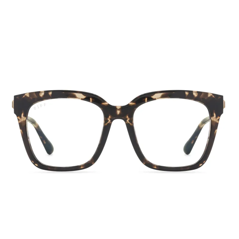 BELLA - ESPRESSO TORTOISE + BLUE LIGHT TECHNOLOGY GLASSES sold by Diff Eyewear