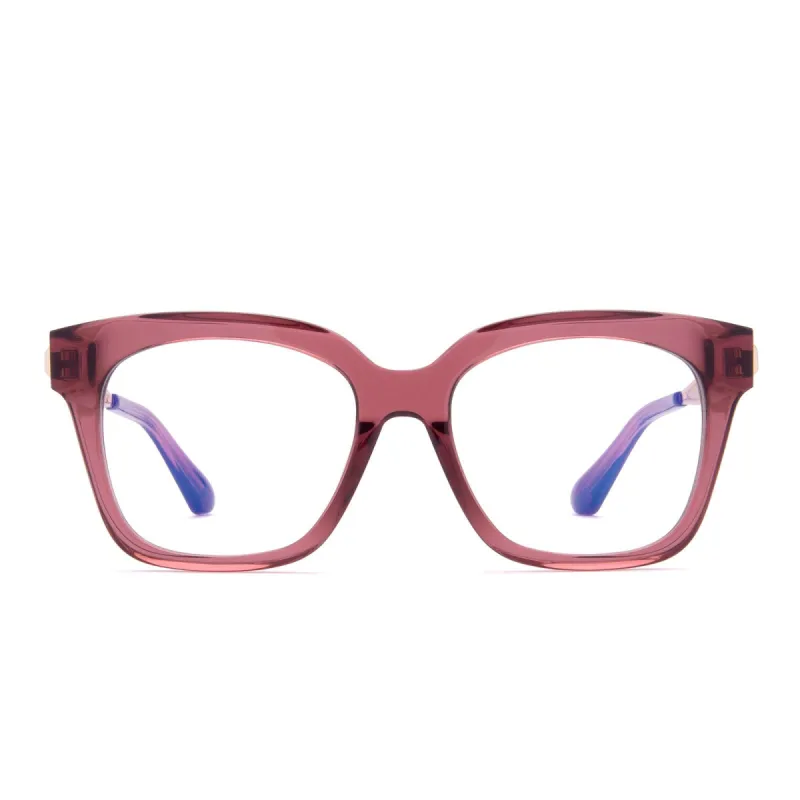 BELLA XS - MULBERRY + CLEAR GLASSES sold by Diff Eyewear