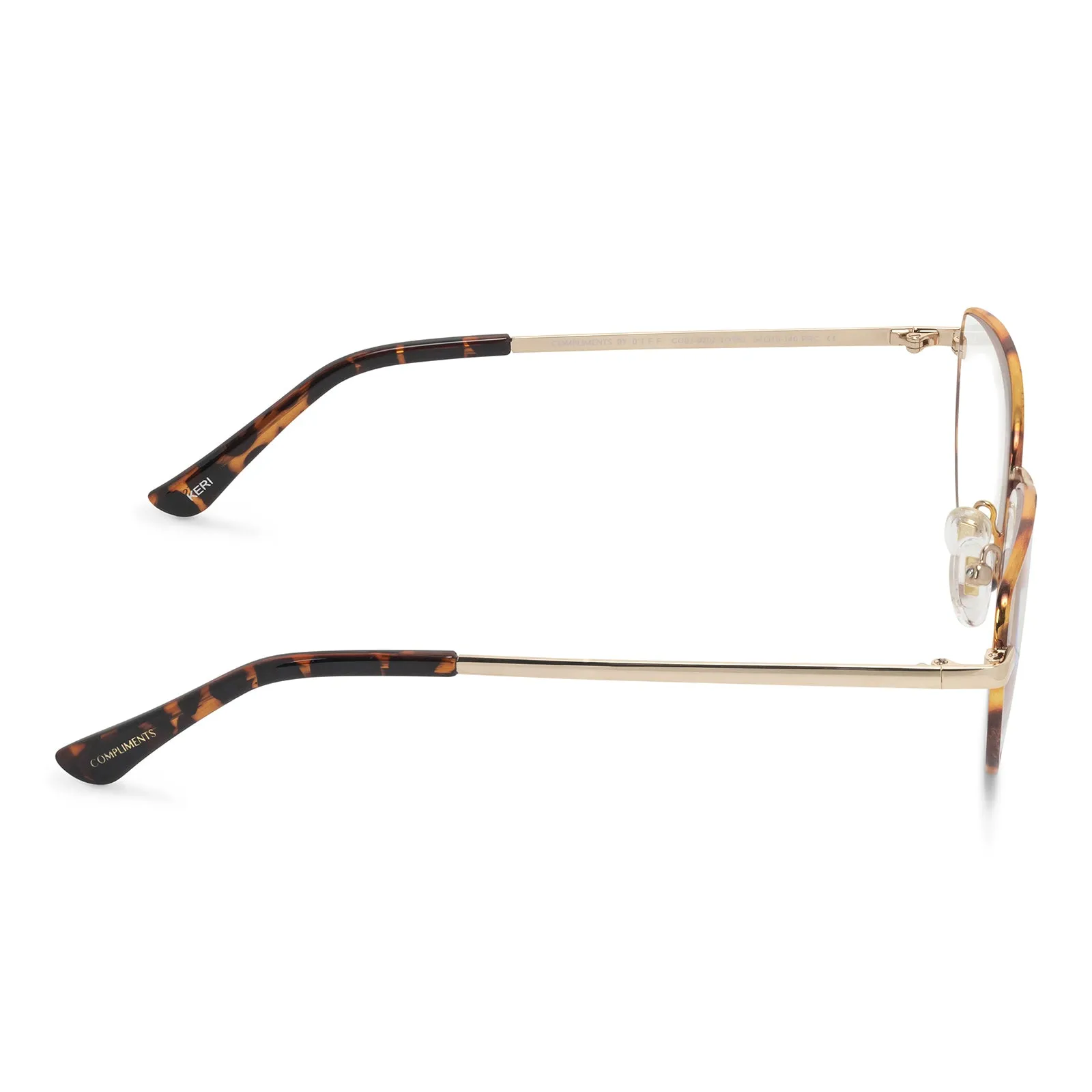 KERI - TORTOISE/GOLD + BLUE LIGHT READERS sold by Diff Eyewear product image thumbnail 3