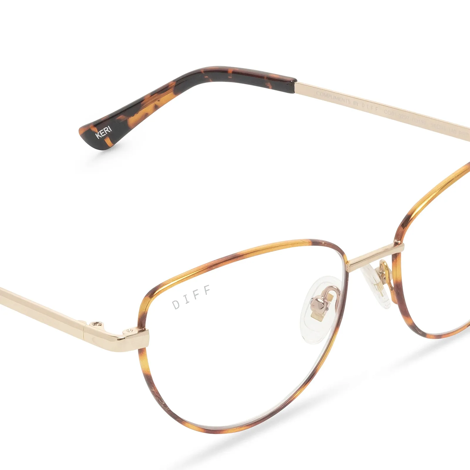 KERI - TORTOISE/GOLD + BLUE LIGHT READERS sold by Diff Eyewear product image thumbnail 2