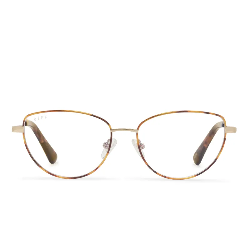 KERI - TORTOISE/GOLD + BLUE LIGHT READERS sold by Diff Eyewear