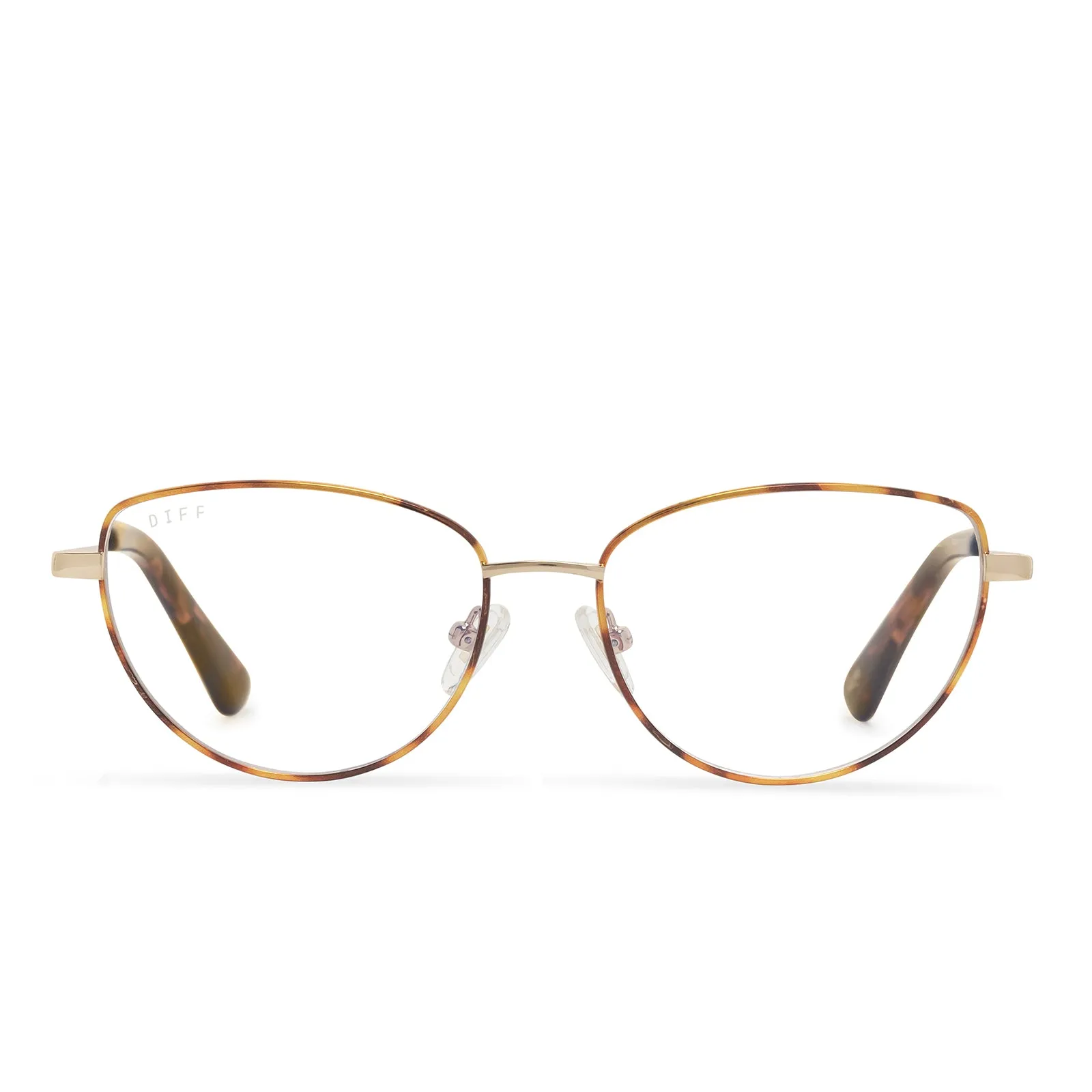 KERI - TORTOISE/GOLD + BLUE LIGHT READERS sold by Diff Eyewear