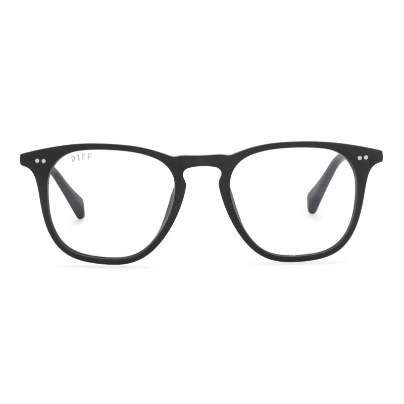MAXWELL - MATTE BLACK + CLEAR GLASSES sold by Diff Eyewear
