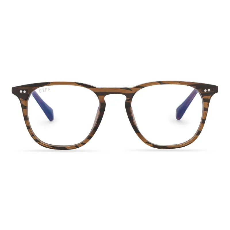 MAXWELL - TIGERS EYE + CLEAR GLASSES sold by Diff Eyewear