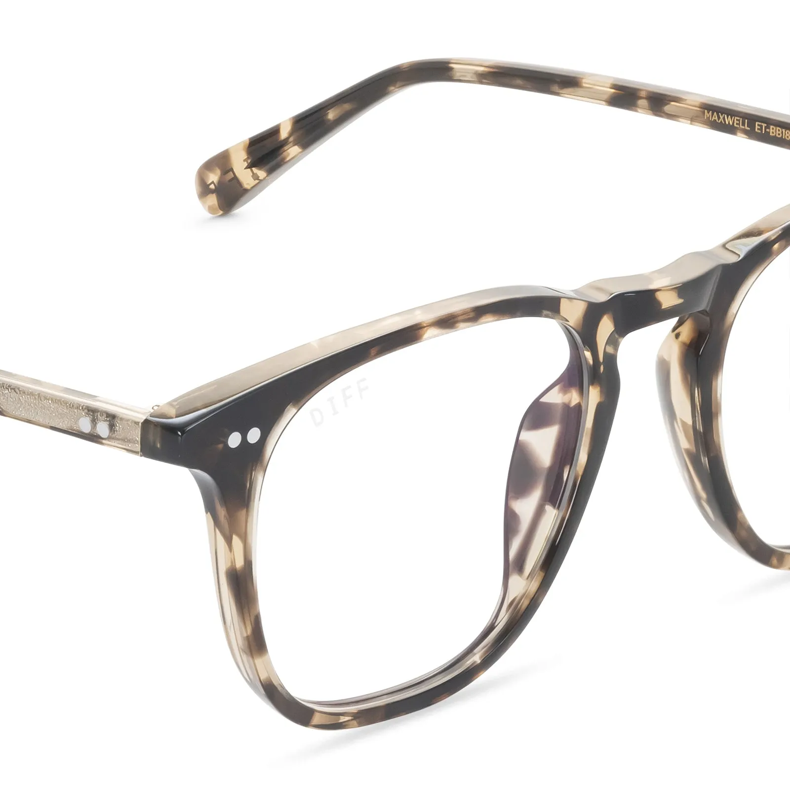 MAXWELL - ESPRESSO TORTOISE + BLUE LIGHT TECHNOLOGY GLASSES sold by Diff Eyewear product image thumbnail 3