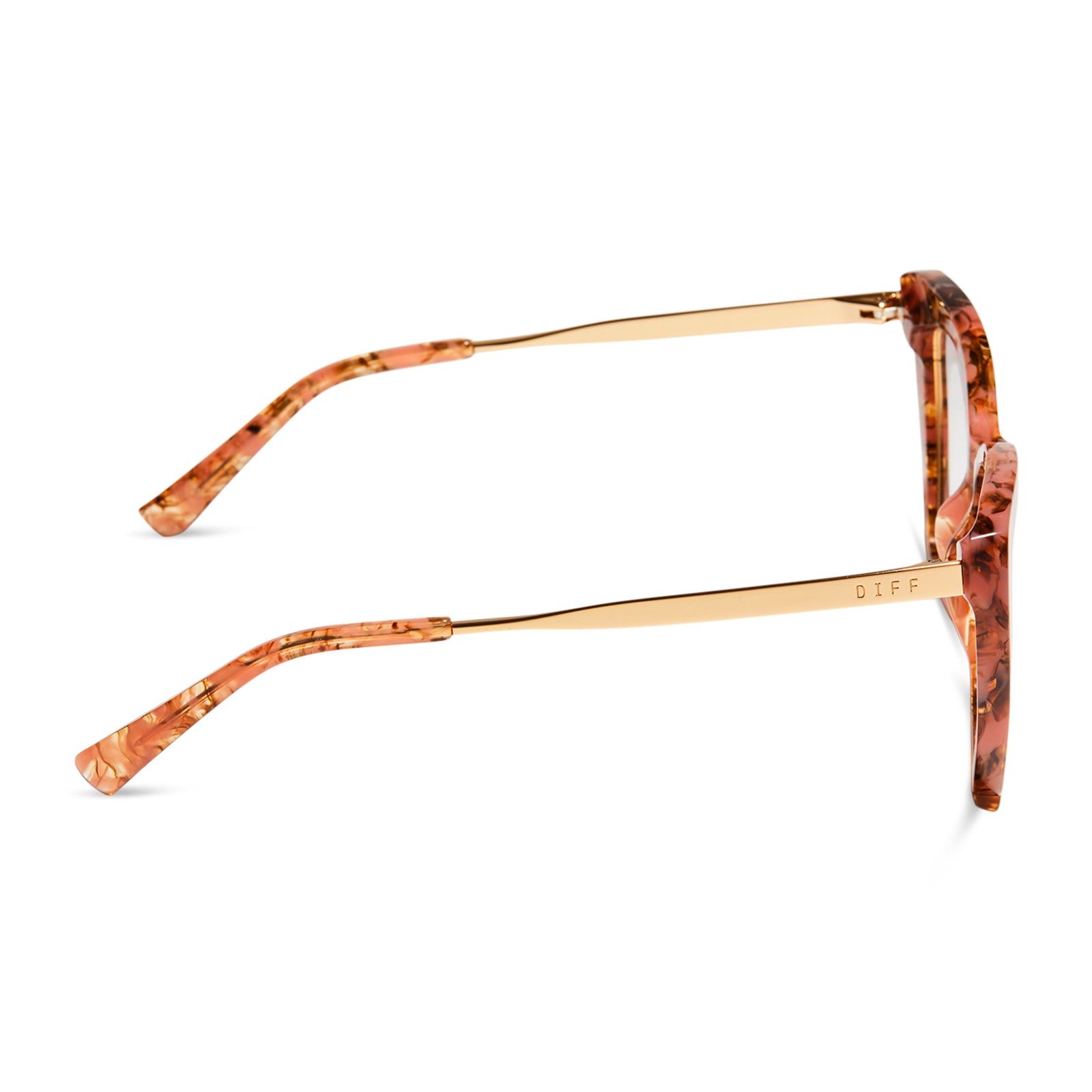 BECKY IV XS - BEIGE CORAL TORTOISE + CLEAR GLASSES sold by Diff Eyewear product image thumbnail 3