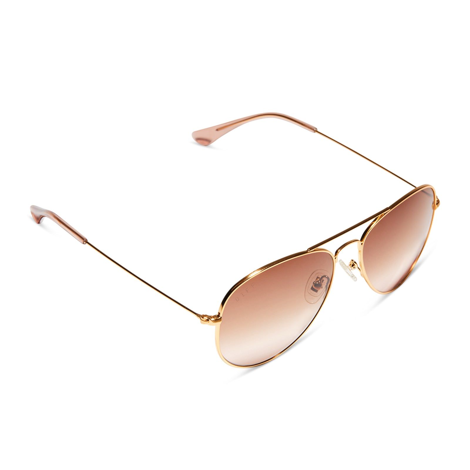 CRUZ - BRUSHED GOLD + TAUPE ROSE GRADIENT SUNGLASSES sold by Diff Eyewear product image thumbnail 4