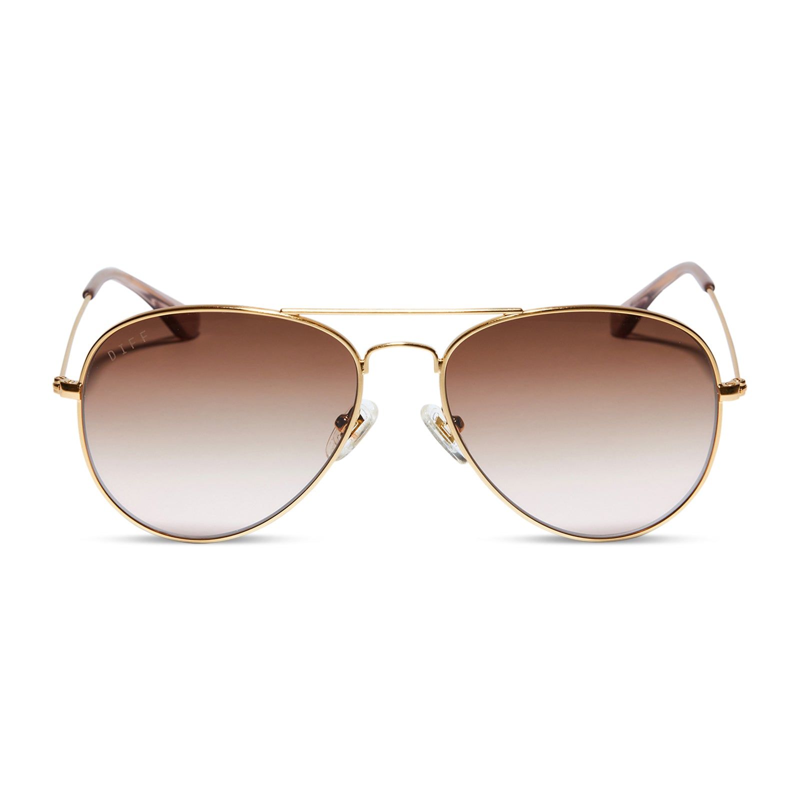 CRUZ - BRUSHED GOLD + TAUPE ROSE GRADIENT SUNGLASSES sold by Diff Eyewear