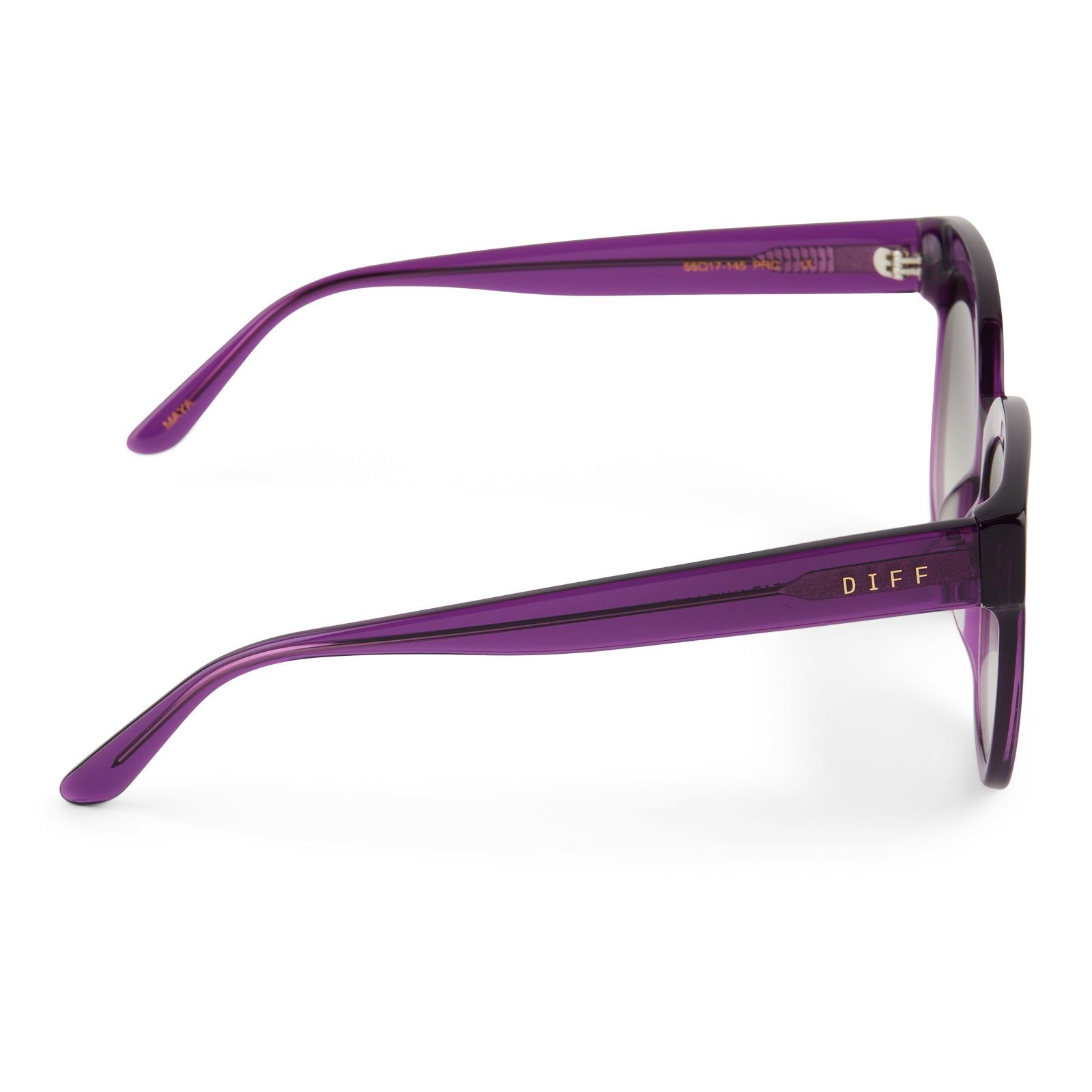MAYA - POSH PURPLE CRYSTAL + GREY GRADIENT SUNGLASSES sold by Diff Eyewear product image thumbnail 3