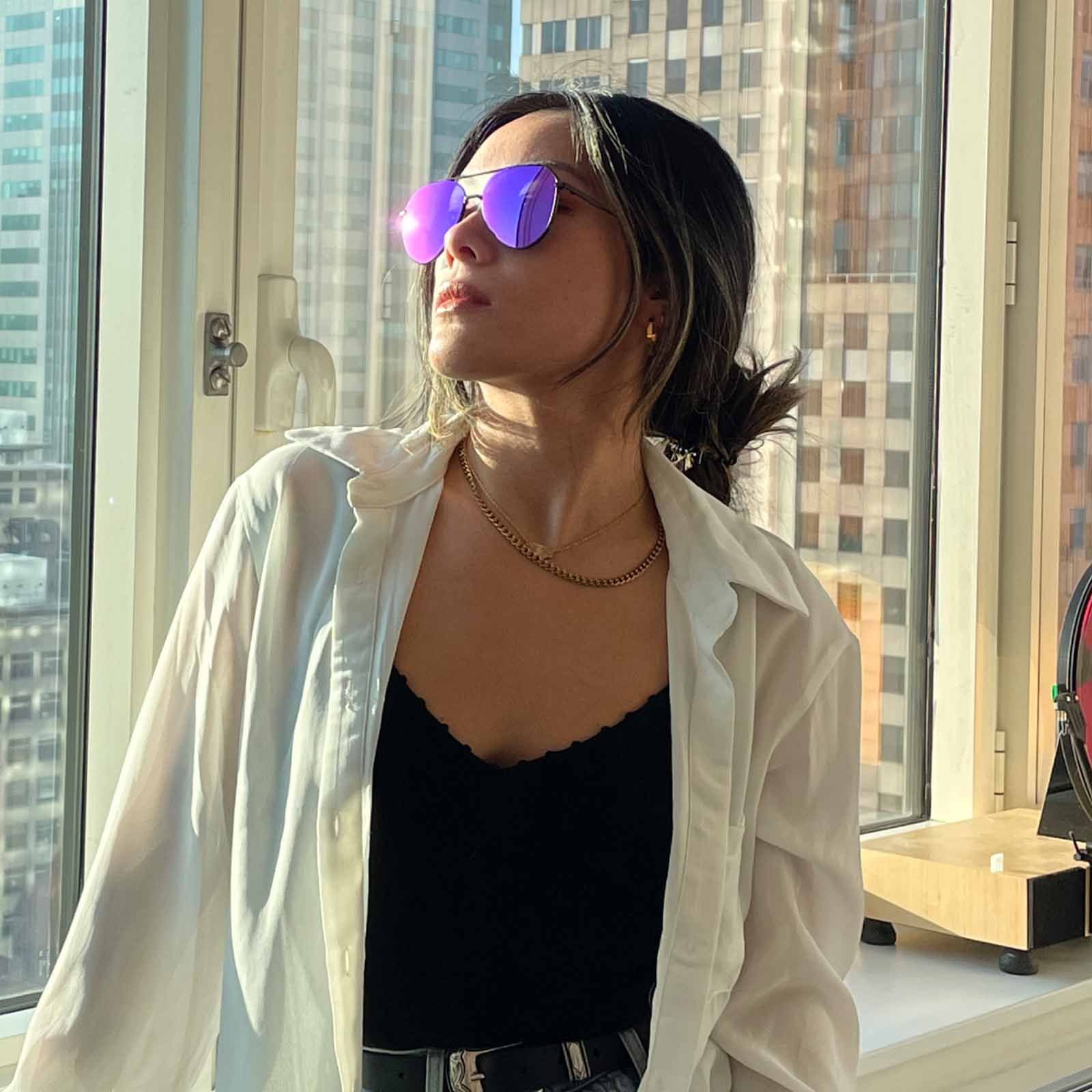 DASH XS - MATTE BLACK + PURPLE MIRROR + POLARIZED SUNGLASSES sold by Diff Eyewear product image thumbnail 7