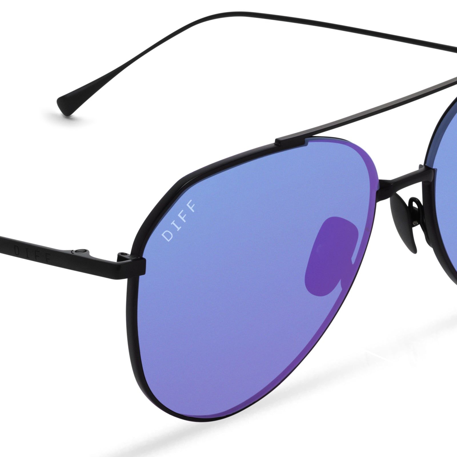 DASH XS - MATTE BLACK + PURPLE MIRROR + POLARIZED SUNGLASSES sold by Diff Eyewear product image thumbnail 3