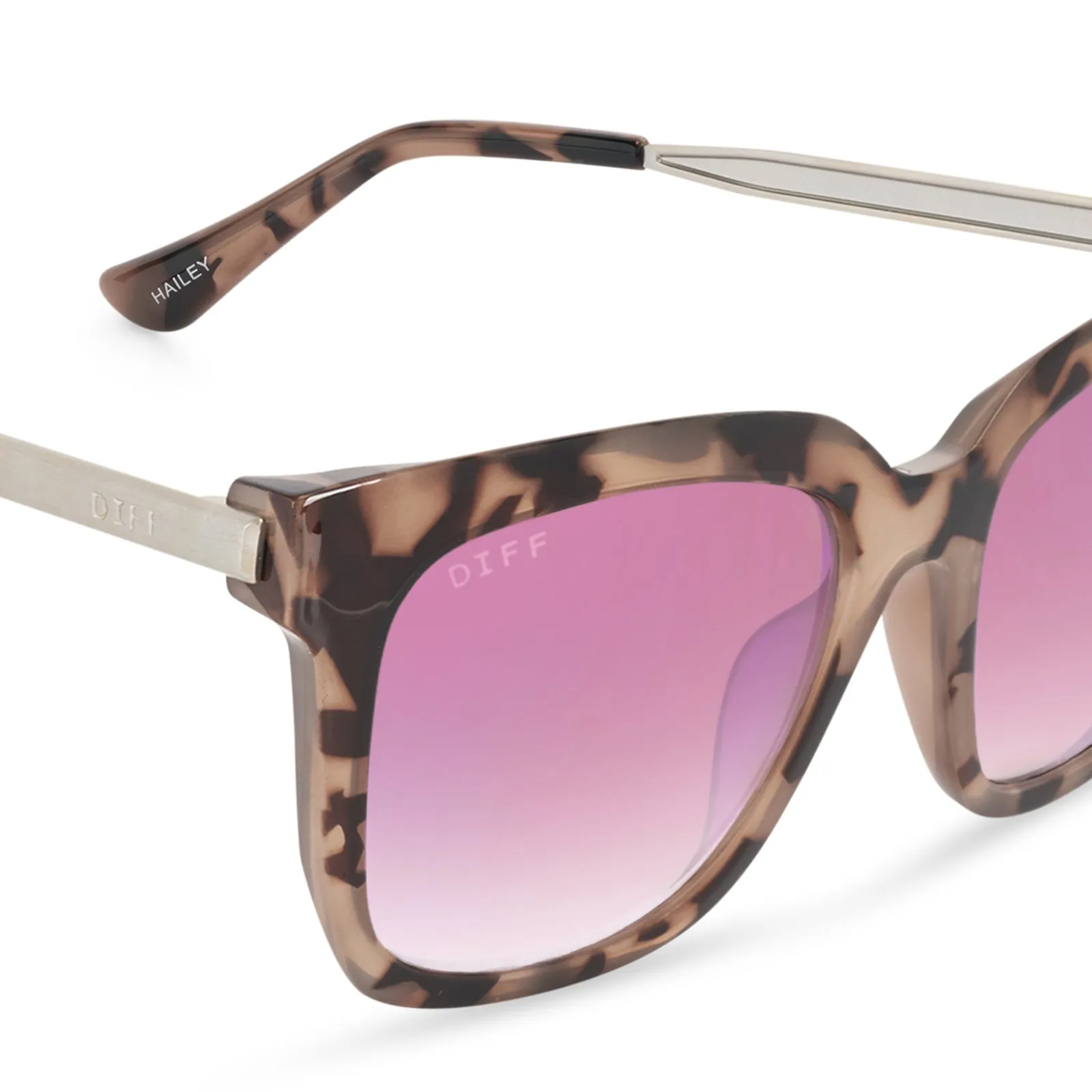 HAILEY - BLUSH TORTOISE + ROSE GRADIENT SUNGLASSES sold by Diff Eyewear product image thumbnail 4
