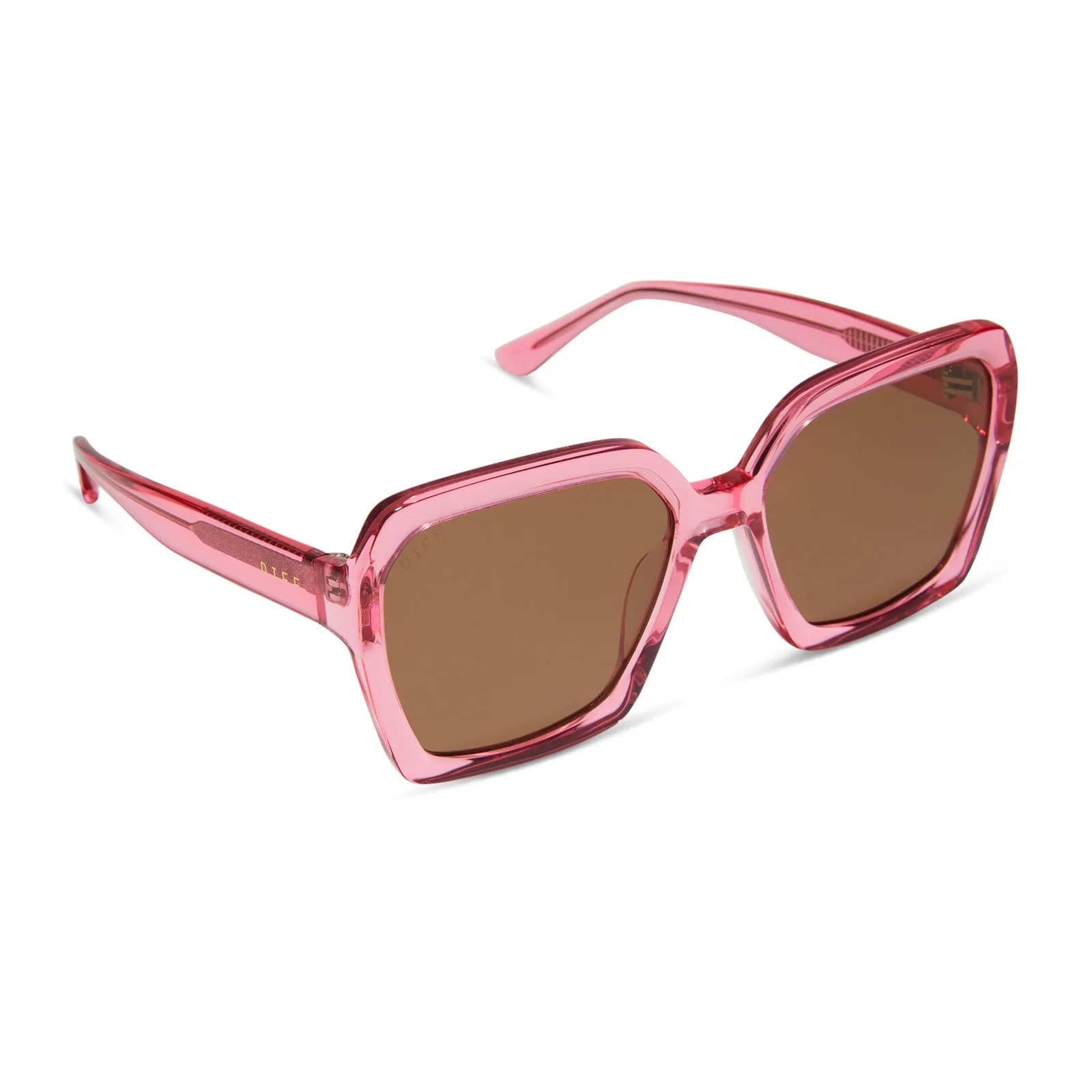 SLOANE - CANDY PINK CRYSTAL + BROWN SUNGLASSES sold by Diff Eyewear product image thumbnail 2