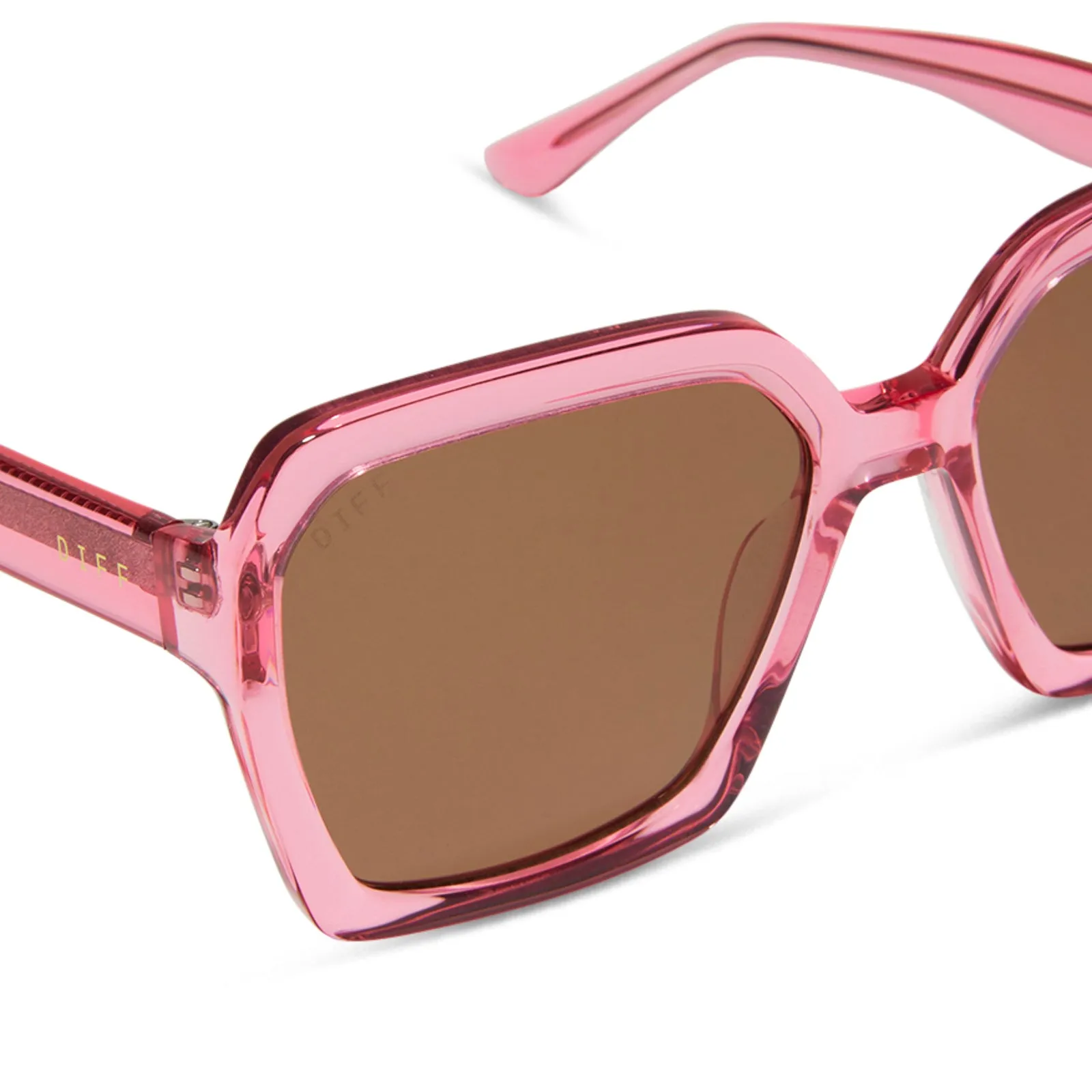 SLOANE - CANDY PINK CRYSTAL + BROWN SUNGLASSES sold by Diff Eyewear product image thumbnail 4