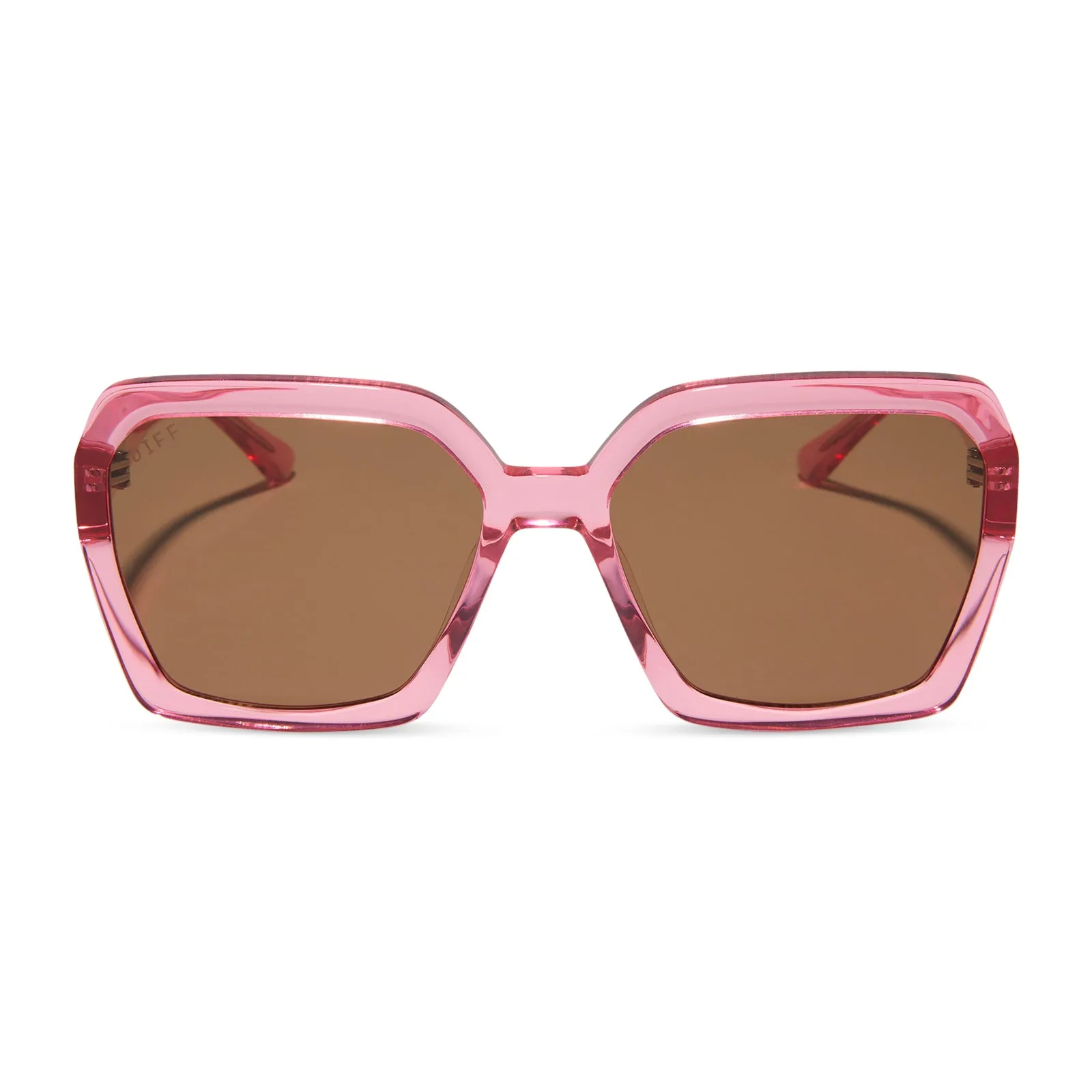 SLOANE - CANDY PINK CRYSTAL + BROWN SUNGLASSES sold by Diff Eyewear