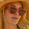 SLOANE - CANDY PINK CRYSTAL + BROWN SUNGLASSES sold by Diff Eyewear