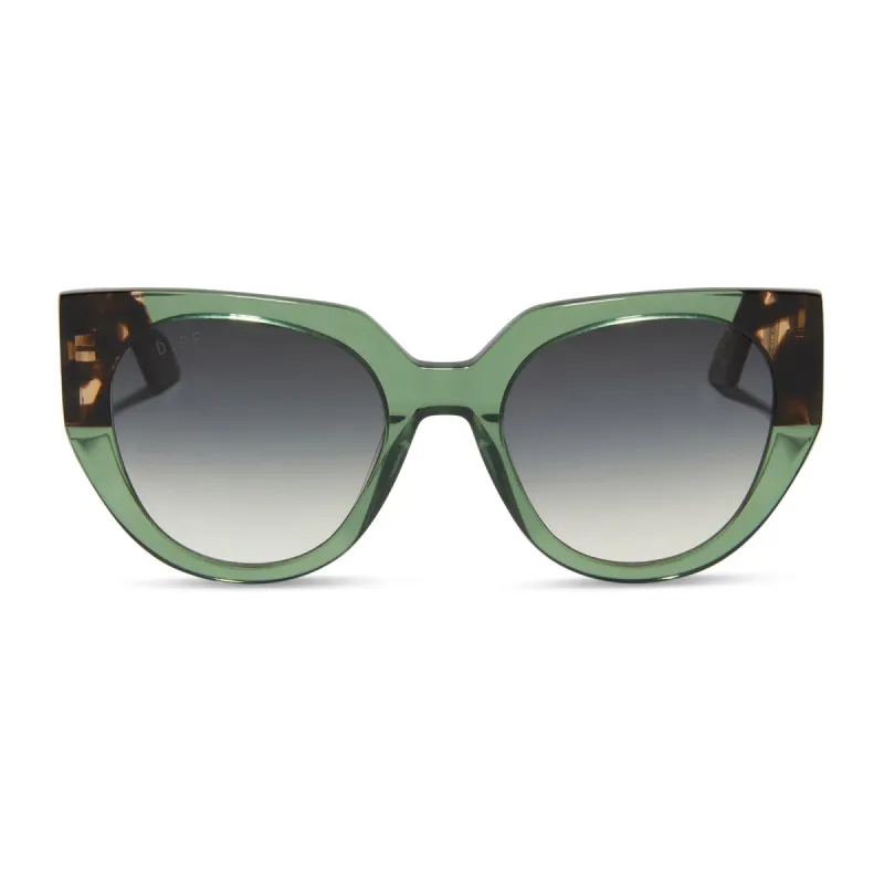 IVY - SAGE CRYSTAL WITH ESPRESSO + GREY GRADIENT + POLARIZED SUNGLASSES sold by Diff Eyewear