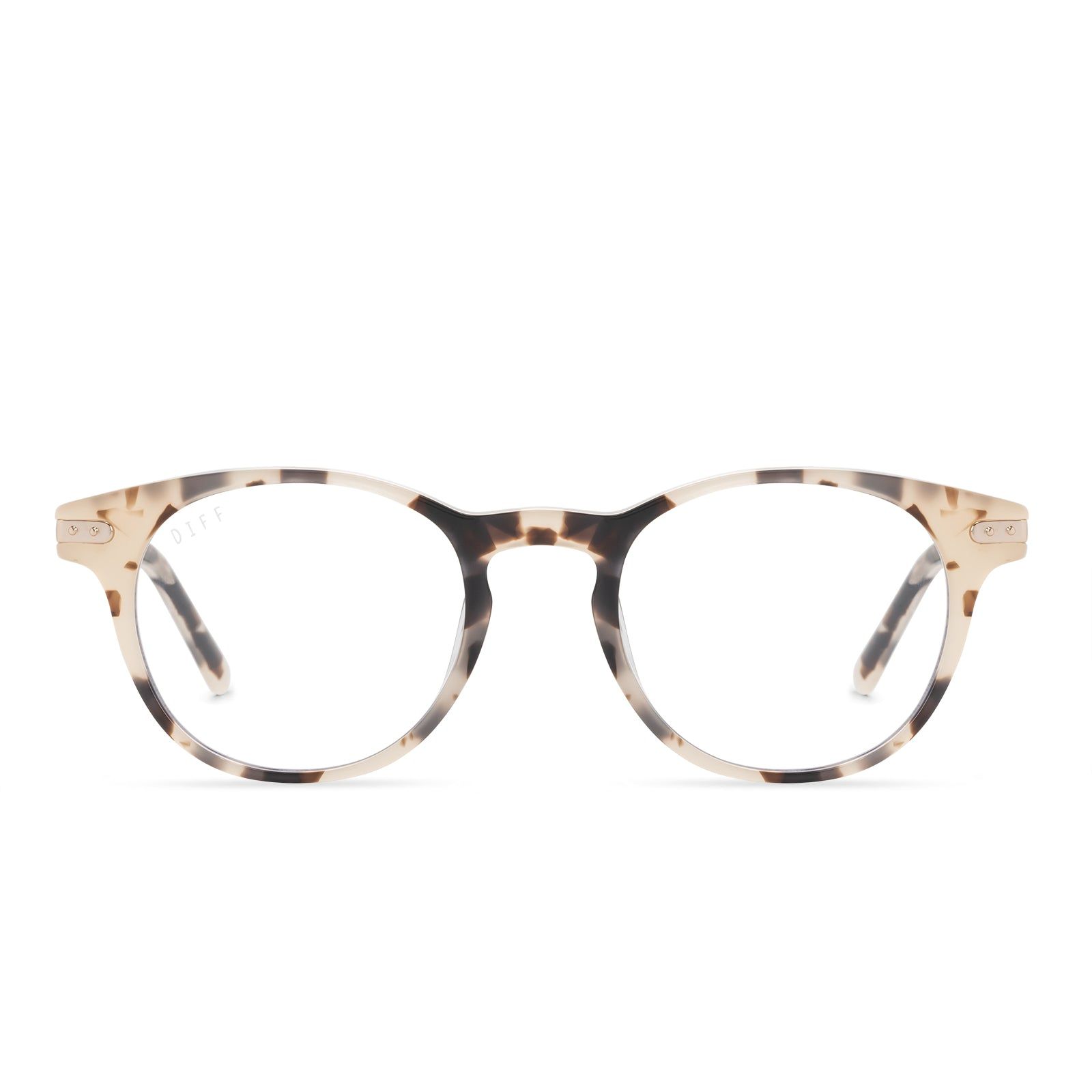 TALI - CREAM TORTOISE + CLEAR GLASSES sold by Diff Eyewear