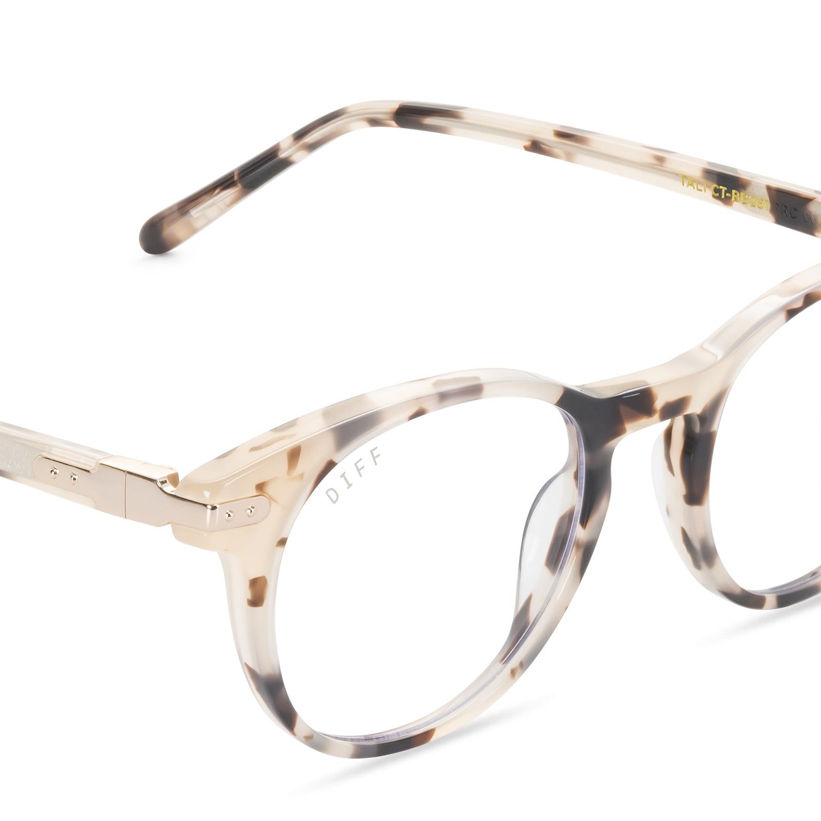 TALI - CREAM TORTOISE + CLEAR GLASSES sold by Diff Eyewear product image thumbnail 3