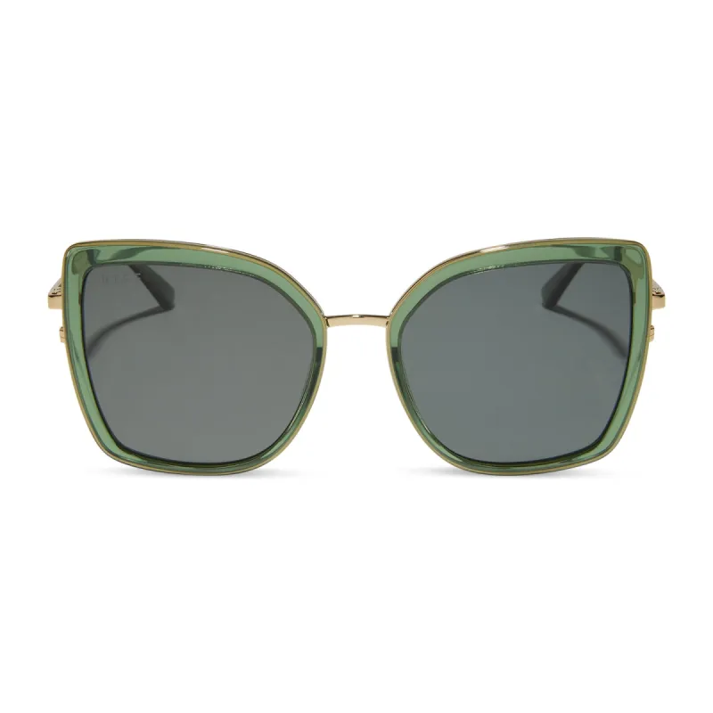 CLARISSE - SAGE CRYSTAL + GREY POLARIZED SUNGLASSES sold by Diff Eyewear