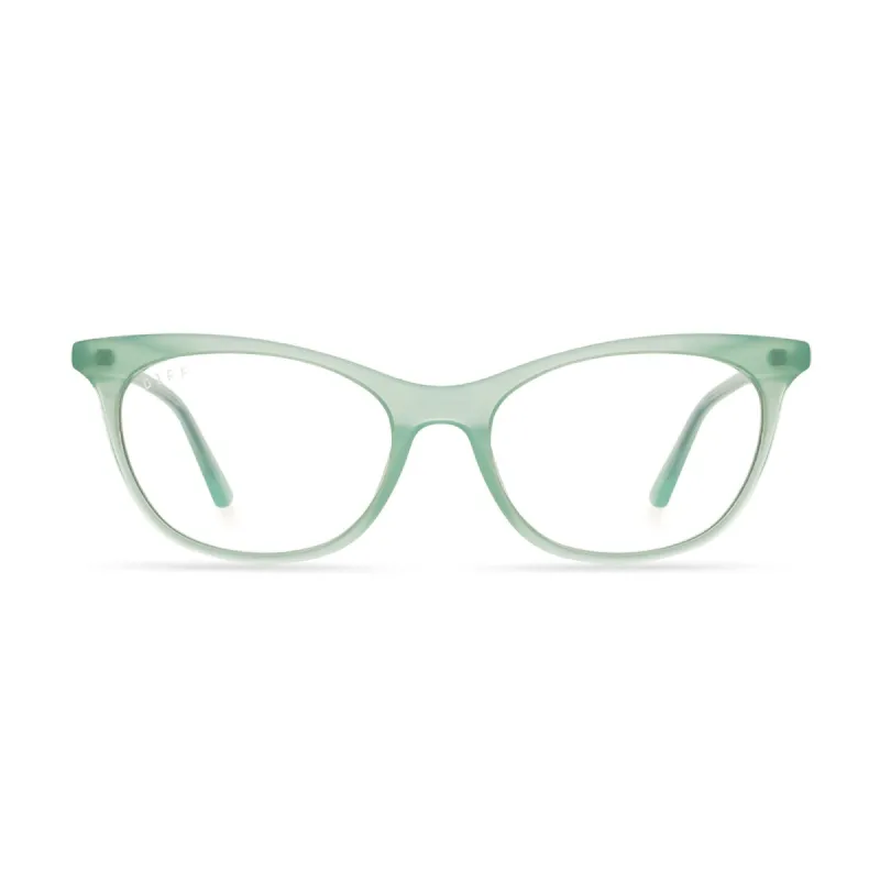 JADE - SEAFOAM + CLEAR GLASSES sold by Diff Eyewear