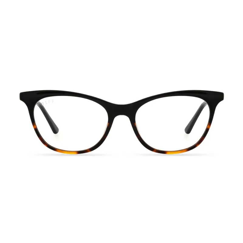 JADE - BLACK TORTOISE + CLEAR GLASSES sold by Diff Eyewear