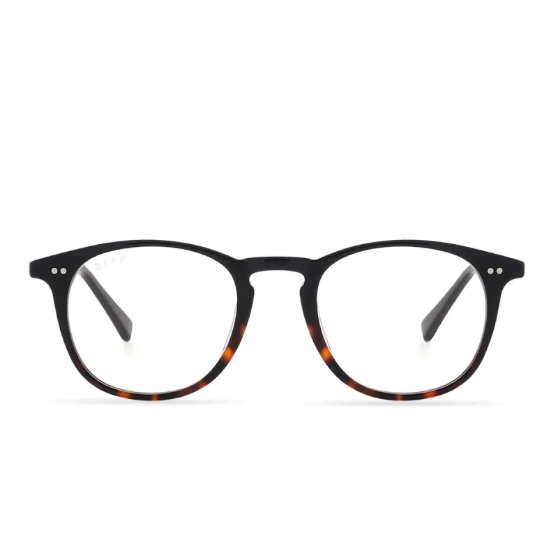 JAXSON - BLACK TORTOISE + CLEAR GLASSES sold by Diff Eyewear