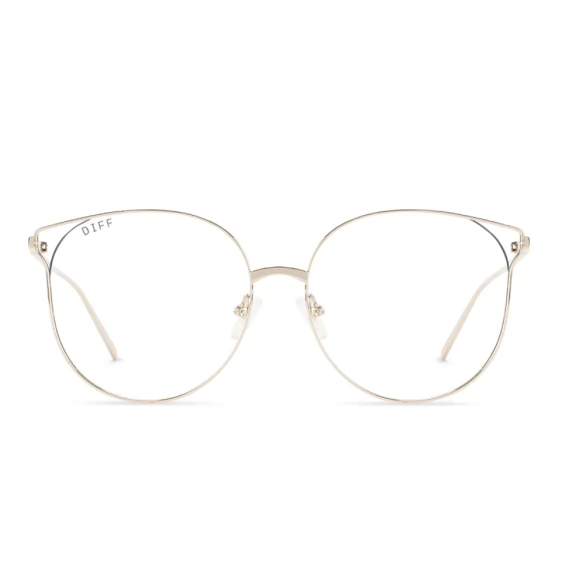 RORY - GOLD + CLEAR GLASSES sold by Diff Eyewear