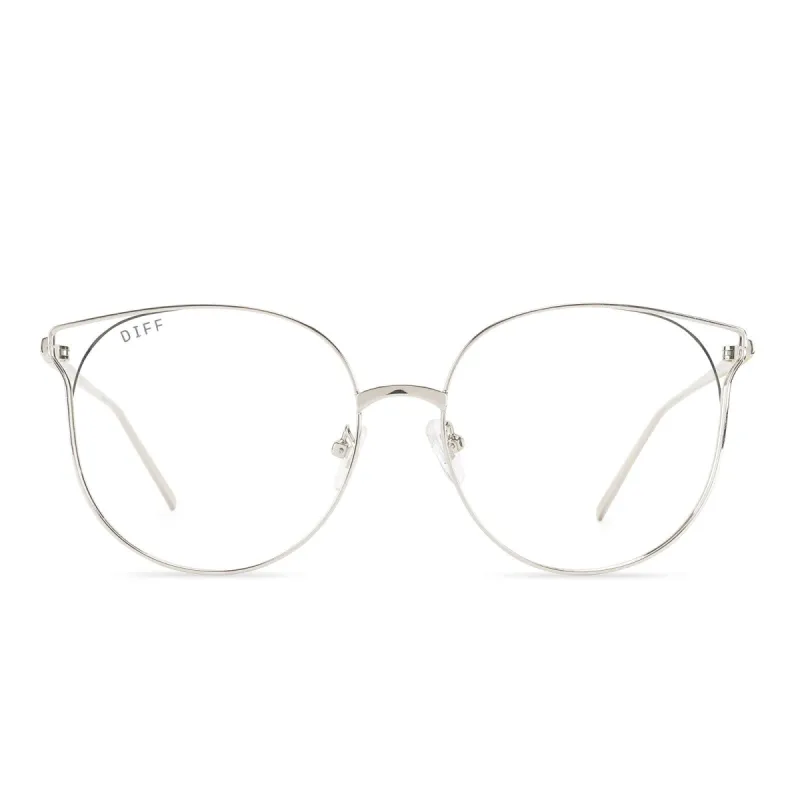 RORY - SILVER + CLEAR GLASSES sold by Diff Eyewear