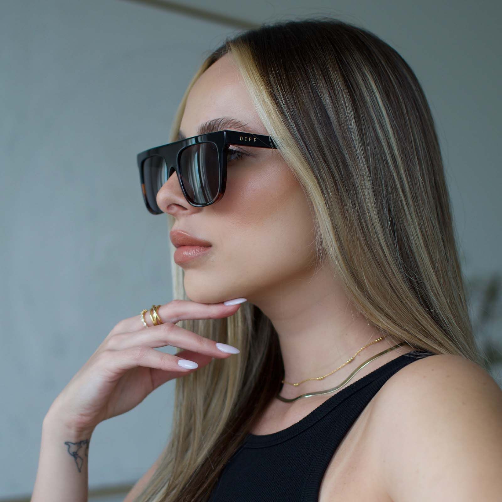 STEVIE - BLACK TORTOISE + GREY GRADIENT SUNGLASSES sold by Diff Eyewear product image thumbnail 6