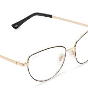 KERI - BLACK/GOLD + BLUE LIGHT READERS sold by Diff Eyewear