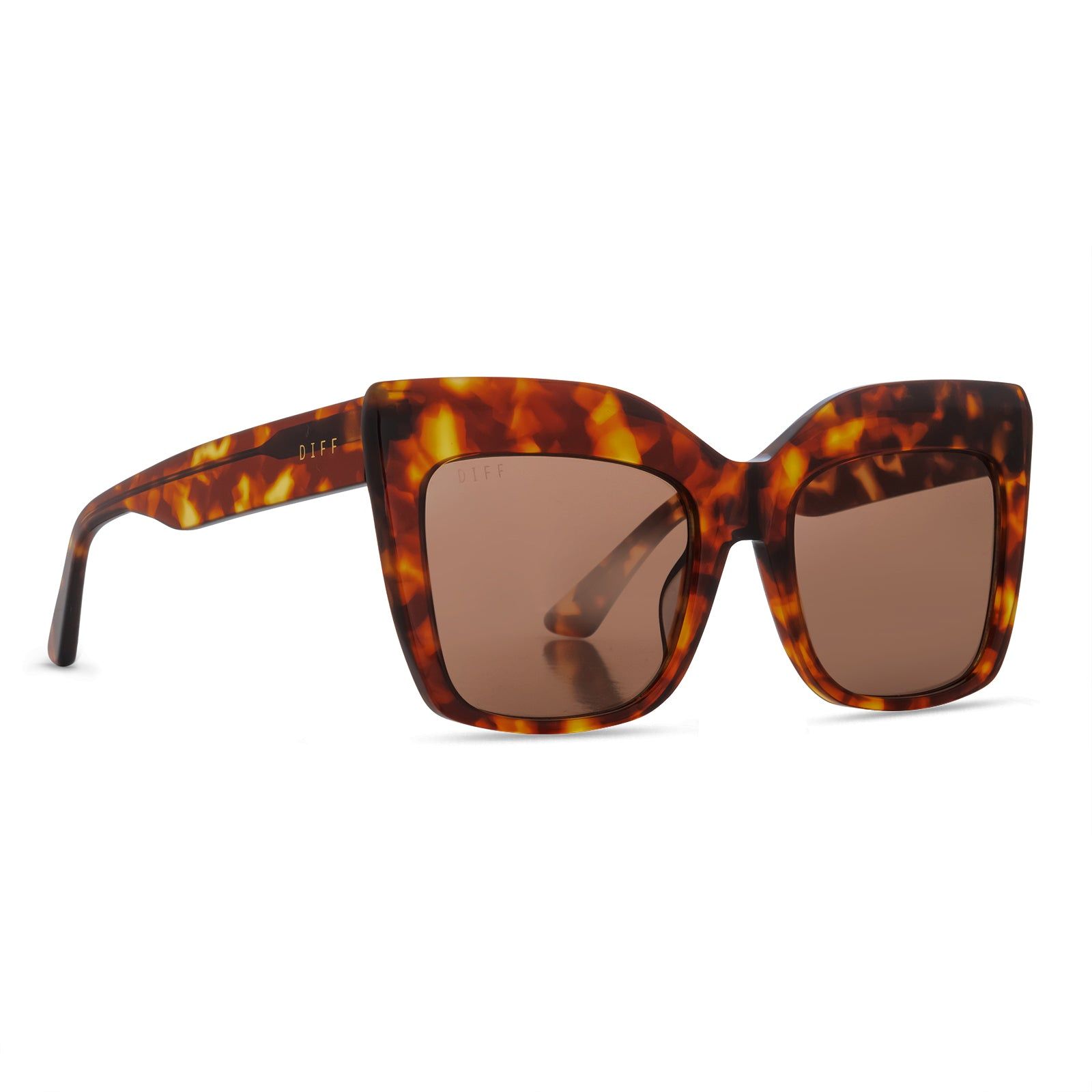 VANIA - AMBER TORTOISE + BROWN + POLARIZED SUNGLASSES sold by Diff Eyewear product image thumbnail 2