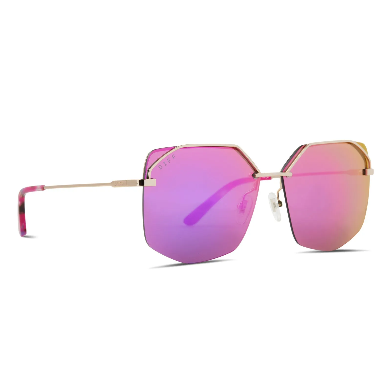 BREE - GOLD + PINK RUSH MIRROR SUNGLASSES sold by Diff Eyewear product image thumbnail 2