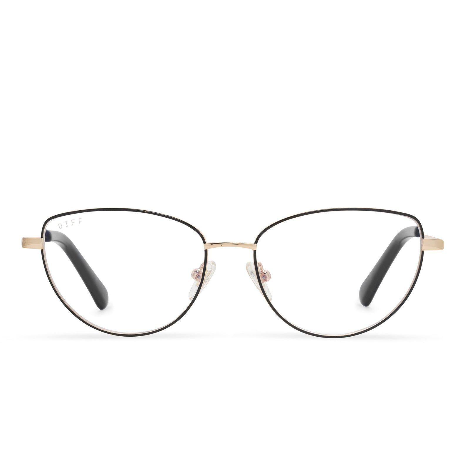 KERI - BLACK/GOLD + BLUE LIGHT READERS sold by Diff Eyewear