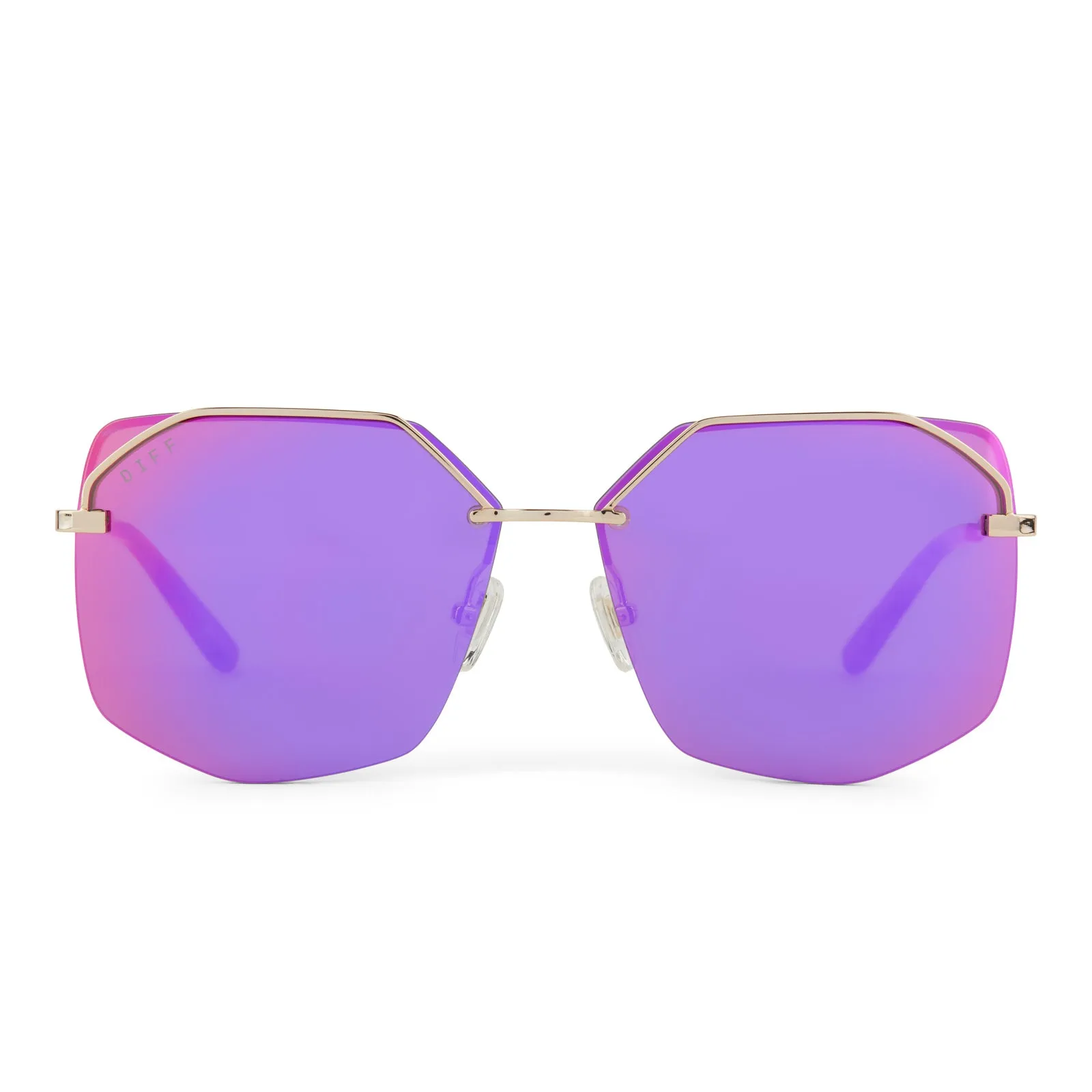 BREE - GOLD + PINK RUSH MIRROR SUNGLASSES sold by Diff Eyewear