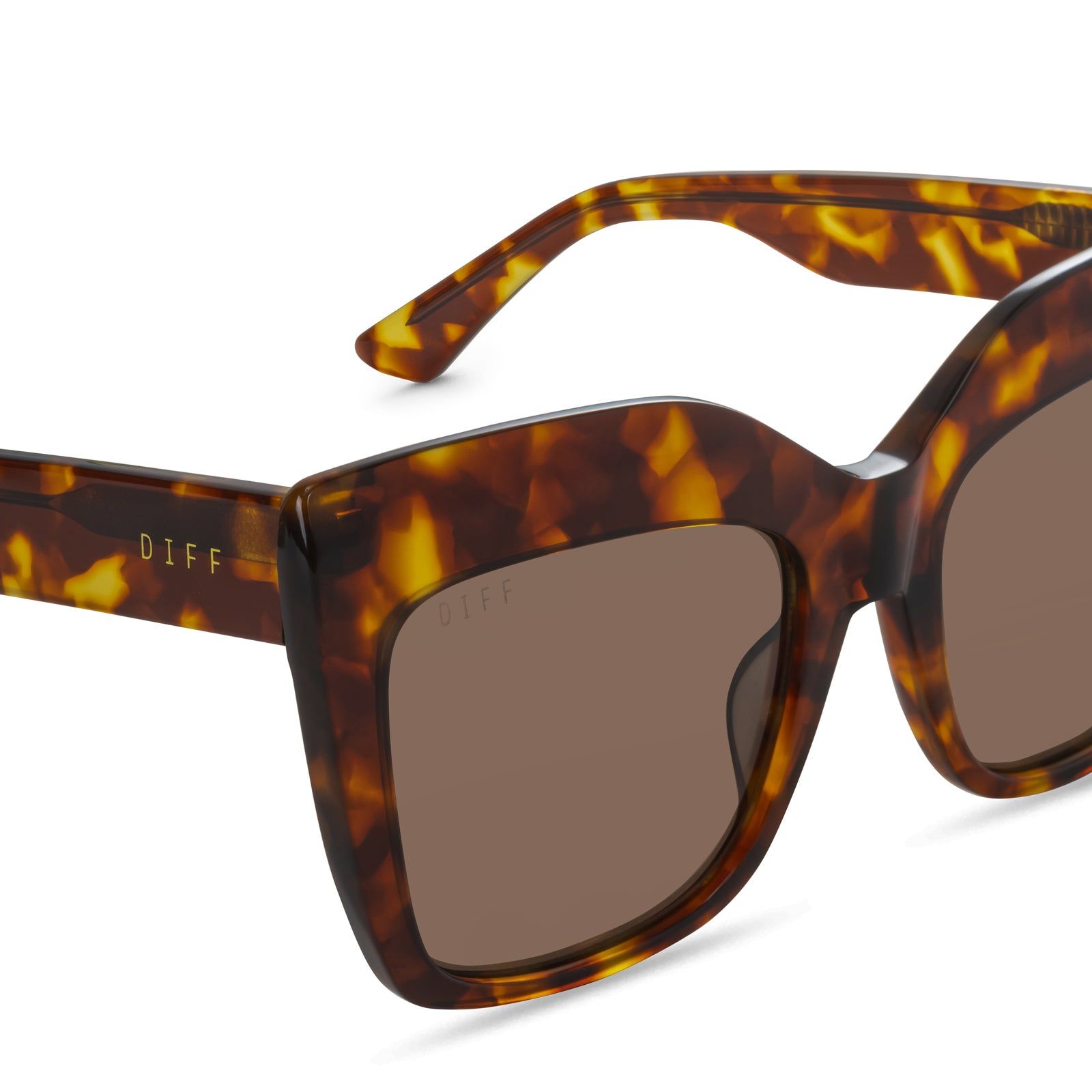 VANIA - AMBER TORTOISE + BROWN + POLARIZED SUNGLASSES sold by Diff Eyewear product image thumbnail 3