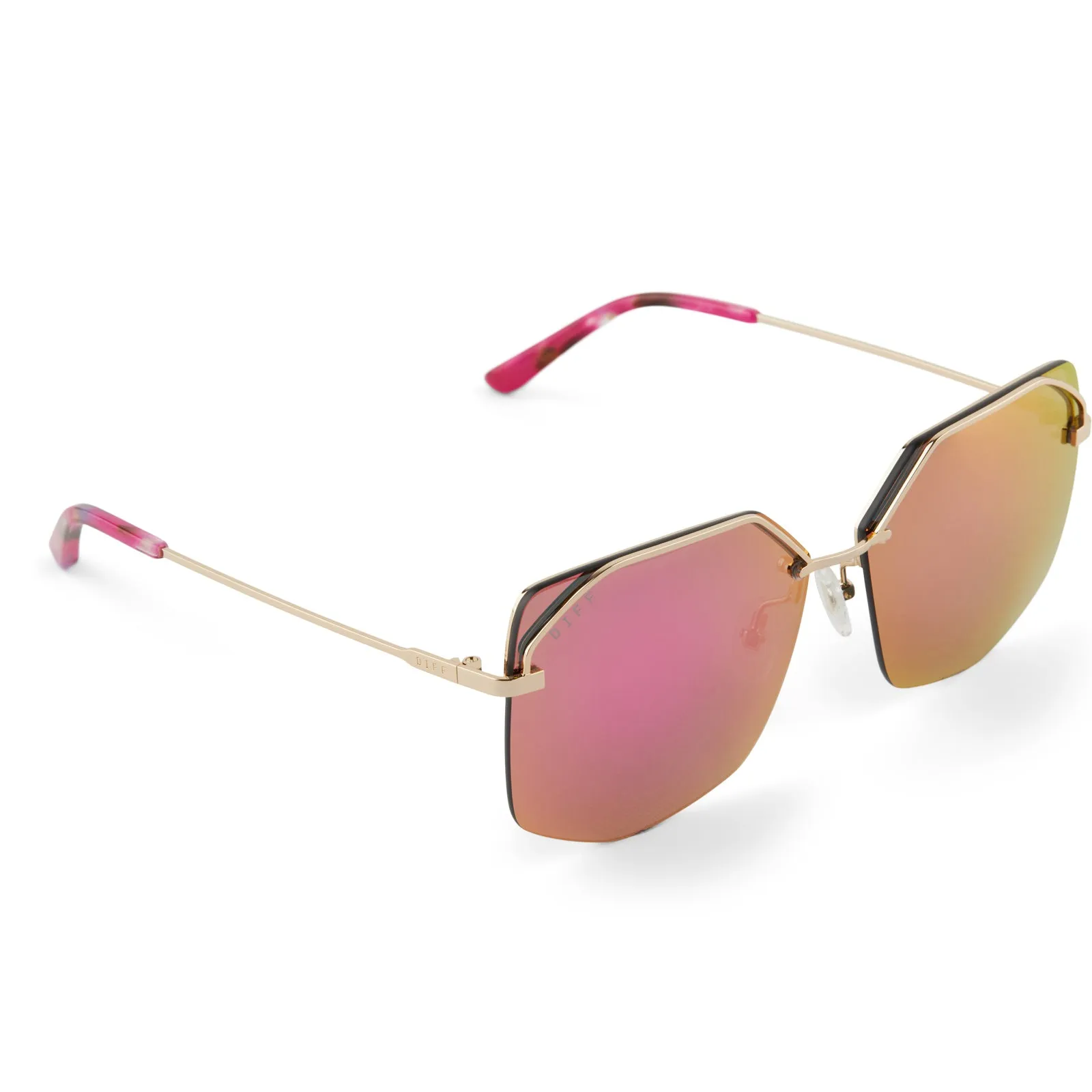 BREE - GOLD + PINK RUSH MIRROR SUNGLASSES sold by Diff Eyewear product image thumbnail 4