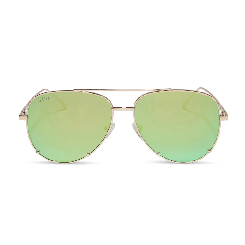 SCARLETT - GOLD + TURQUOISE ICE MIRROR SUNGLASSES sold by Diff Eyewear