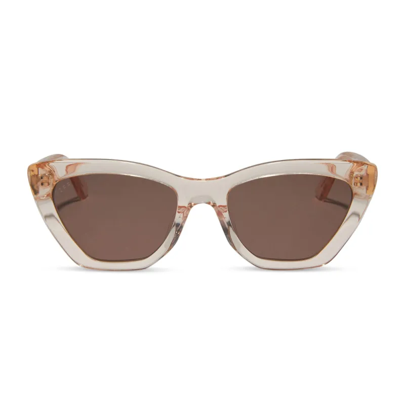 CAMILA - VINTAGE ROSE CRYSTAL + BROWN SUNGLASSES sold by Diff Eyewear